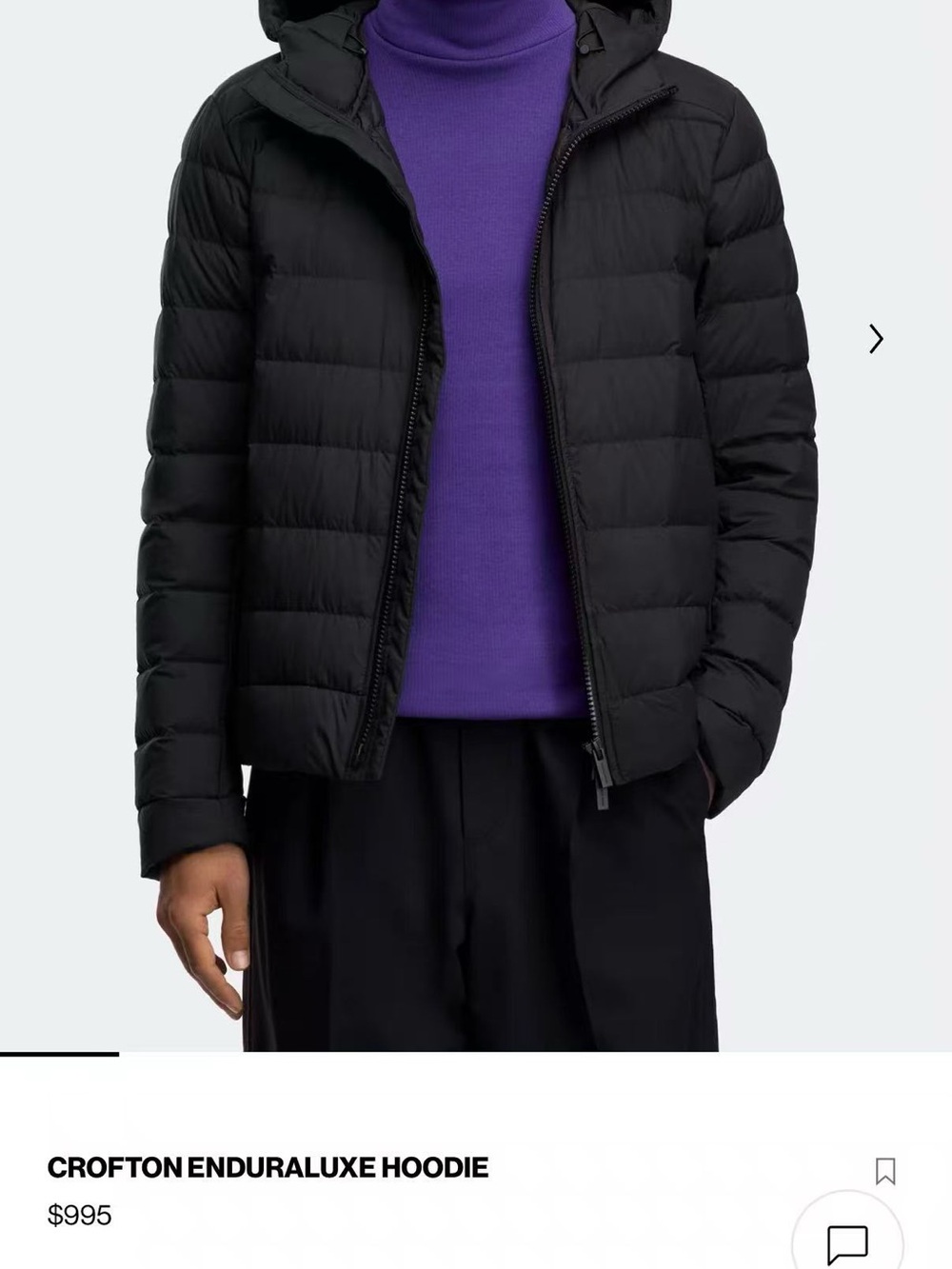 Canada Goose Black Hooded Puffer Jacket